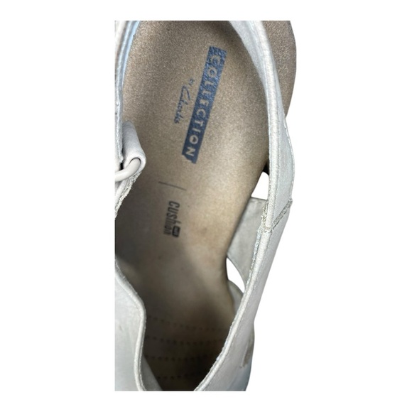 Clarks Collection Beige Soft Cushion Cork Wedge Open Toe Sandal Women's Size 8 - Picture 7 of 13